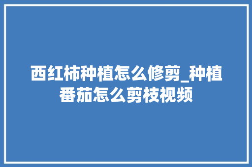 西红柿种植怎么修剪_种植番茄怎么剪枝视频 番茄种植技巧 西红柿种植怎么修剪_种植番茄怎么剪枝视频 西红柿种植怎么修剪_种植番茄怎么剪枝视频 番茄种植技巧