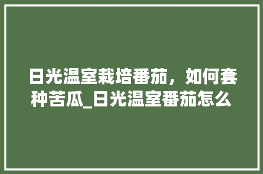 日光温室栽培番茄，如何套种苦瓜_日光温室番茄怎么种植的 日光温室栽培番茄，如何套种苦瓜_日光温室番茄怎么种植的 农业常识
