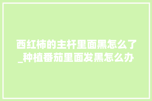 西红柿的主杆里面黑怎么了_种植番茄里面发黑怎么办呢 西红柿的主杆里面黑怎么了_种植番茄里面发黑怎么办呢 土壤施肥
