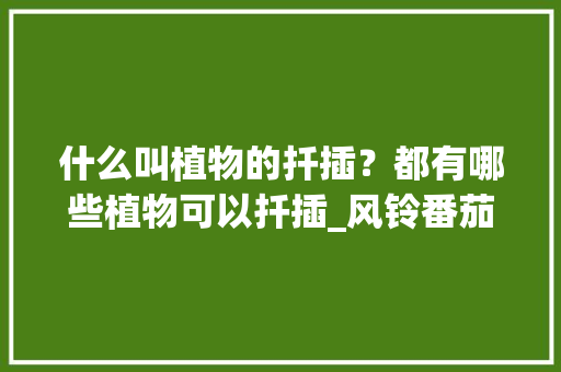 什么叫植物的扦插？都有哪些植物可以扦插_风铃番茄怎么种植的呢视频 什么叫植物的扦插？都有哪些植物可以扦插_风铃番茄怎么种植的呢视频 农业常识