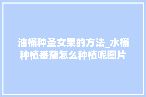 油桶种圣女果的方法_水桶种植番茄怎么种植呢图片 油桶种圣女果的方法_水桶种植番茄怎么种植呢图片 农业常识
