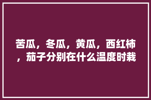 苦瓜，冬瓜，黄瓜，西红柿，茄子分别在什么温度时栽培_种植苦瓜辣椒番茄怎么种植
