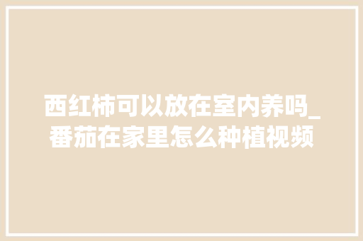 西红柿可以放在室内养吗_番茄在家里怎么种植视频 西红柿可以放在室内养吗_番茄在家里怎么种植视频 土壤施肥