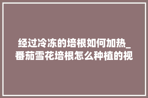 经过冷冻的培根如何加热_番茄雪花培根怎么种植的视频 经过冷冻的培根如何加热_番茄雪花培根怎么种植的视频 番茄种植技巧