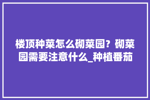 楼顶种菜怎么砌菜园？砌菜园需要注意什么_种植番茄怎么搭棚子视频 楼顶种菜怎么砌菜园？砌菜园需要注意什么_种植番茄怎么搭棚子视频 农业常识