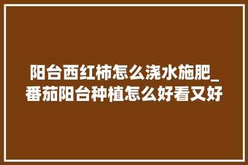 阳台西红柿怎么浇水施肥_番茄阳台种植怎么好看又好养 阳台西红柿怎么浇水施肥_番茄阳台种植怎么好看又好养 土壤施肥