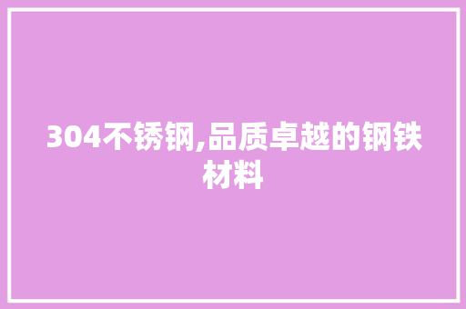 304不锈钢,品质卓越的钢铁材料