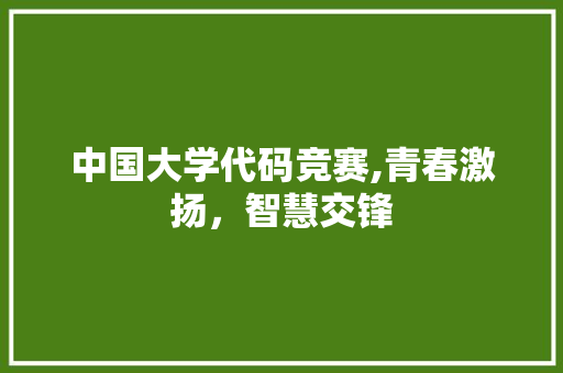中国大学代码竞赛,青春激扬，智慧交锋