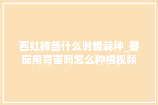 西红柿苗什么时候栽种_番茄用育苗吗怎么种植视频 西红柿苗什么时候栽种_番茄用育苗吗怎么种植视频 番茄病虫害防治