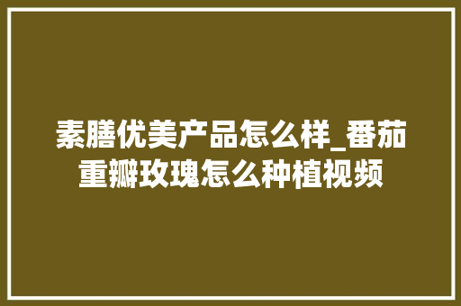 素膳优美产品怎么样_番茄重瓣玫瑰怎么种植视频 素膳优美产品怎么样_番茄重瓣玫瑰怎么种植视频 番茄种植技巧