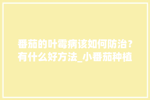 番茄的叶霉病该如何防治？有什么好方法_小番茄种植叶霉病怎么治最好