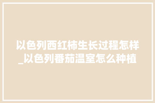 以色列西红柿生长过程怎样_以色列番茄温室怎么种植的 以色列西红柿生长过程怎样_以色列番茄温室怎么种植的 土壤施肥