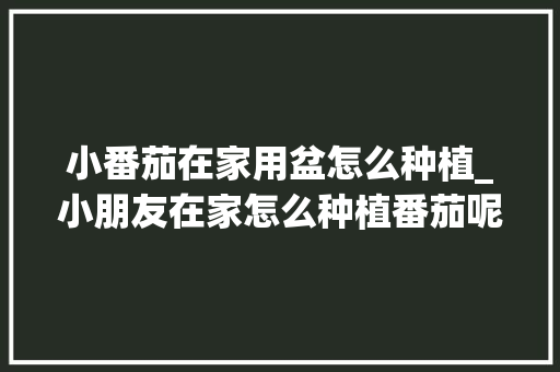 小番茄在家用盆怎么种植_小朋友在家怎么种植番茄呢 花朵知识 小番茄在家用盆怎么种植_小朋友在家怎么种植番茄呢 小番茄在家用盆怎么种植_小朋友在家怎么种植番茄呢 花朵知识
