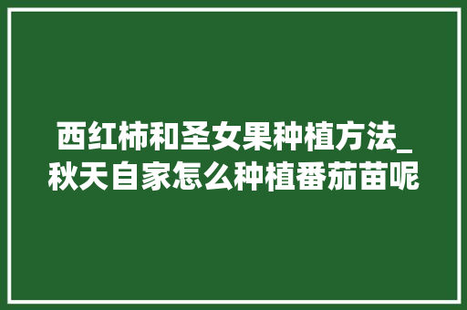 西红柿和圣女果种植方法_秋天自家怎么种植番茄苗呢 西红柿和圣女果种植方法_秋天自家怎么种植番茄苗呢 番茄病虫害防治