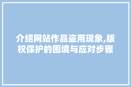 介绍网站作品盗用现象,版权保护的困境与应对步骤