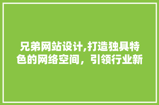 兄弟网站设计,打造独具特色的网络空间，引领行业新潮流