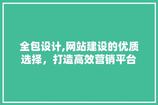 全包设计,网站建设的优质选择，打造高效营销平台