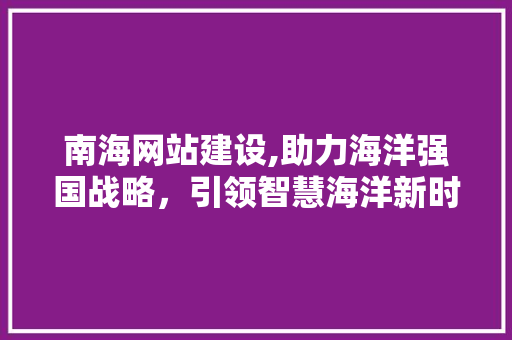 南海网站建设,助力海洋强国战略，引领智慧海洋新时代
