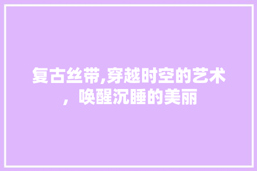 复古丝带,穿越时空的艺术，唤醒沉睡的美丽