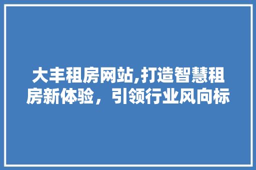 大丰租房网站,打造智慧租房新体验，引领行业风向标