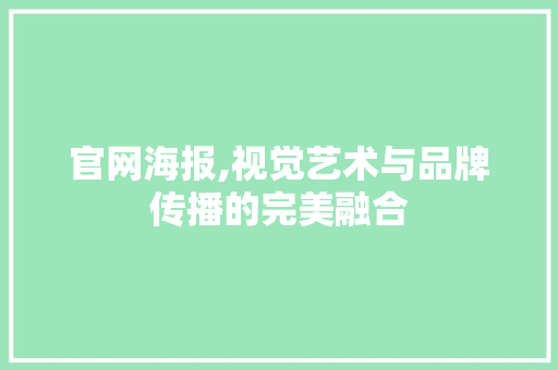 官网海报,视觉艺术与品牌传播的完美融合