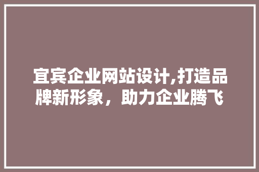 宜宾企业网站设计,打造品牌新形象，助力企业腾飞