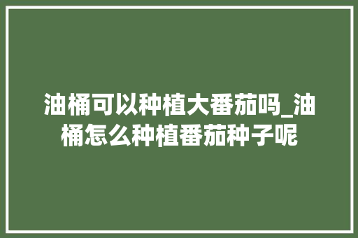 油桶可以种植大番茄吗_油桶怎么种植番茄种子呢