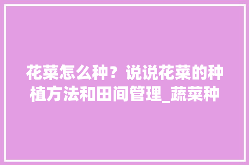 花菜怎么种？说说花菜的种植方法和田间管理_蔬菜种植小技巧图文并茂图片 花菜怎么种？说说花菜的种植方法和田间管理_蔬菜种植小技巧图文并茂图片 番茄种植技巧