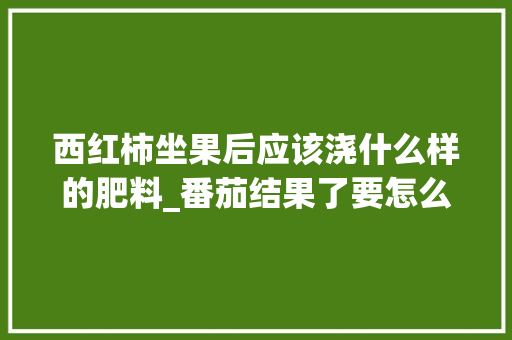 西红柿坐果后应该浇什么样的肥料_番茄结果了要怎么种植呢 西红柿坐果后应该浇什么样的肥料_番茄结果了要怎么种植呢 花朵知识