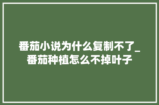 番茄小说为什么复制不了_番茄种植怎么不掉叶子