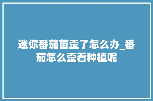 迷你番茄苗歪了怎么办_番茄怎么歪着种植呢