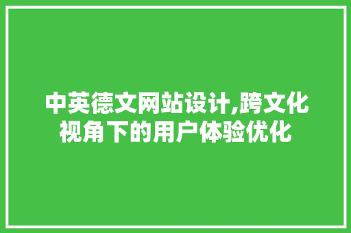 中英德文网站设计,跨文化视角下的用户体验优化