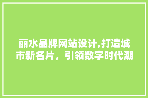 丽水品牌网站设计,打造城市新名片，引领数字时代潮流