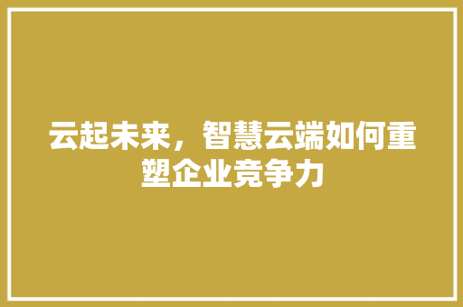 云起未来，智慧云端如何重塑企业竞争力 云起未来，智慧云端如何重塑企业竞争力 农业常识