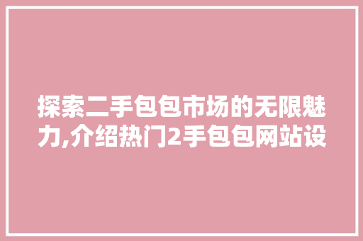 探索二手包包市场的无限魅力,介绍热门2手包包网站设计