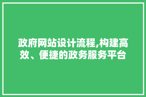 政府网站设计流程,构建高效、便捷的政务服务平台