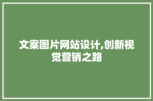 文案图片网站设计,创新视觉营销之路