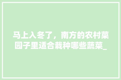 马上入冬了，南方的农村菜园子里适合栽种哪些蔬菜_南方蔬菜种植小技巧图片大全 马上入冬了，南方的农村菜园子里适合栽种哪些蔬菜_南方蔬菜种植小技巧图片大全 番茄种植技巧