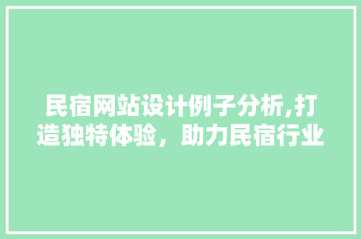 民宿网站设计例子分析,打造独特体验，助力民宿行业腾飞