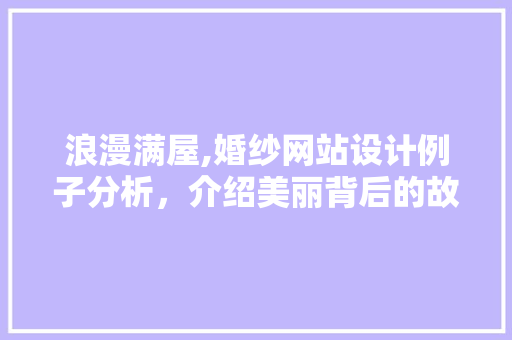 浪漫满屋,婚纱网站设计例子分析，介绍美丽背后的故事