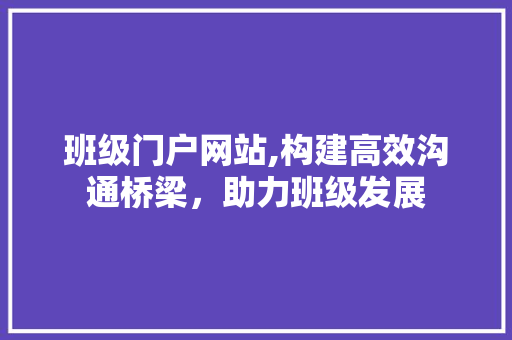 班级门户网站,构建高效沟通桥梁，助力班级发展