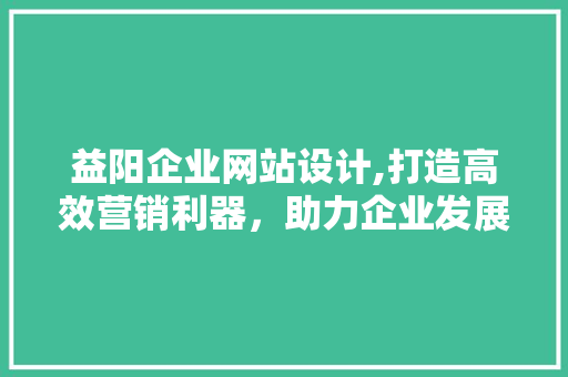 益阳企业网站设计,打造高效营销利器，助力企业发展