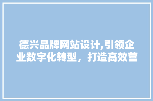 德兴品牌网站设计,引领企业数字化转型，打造高效营销平台