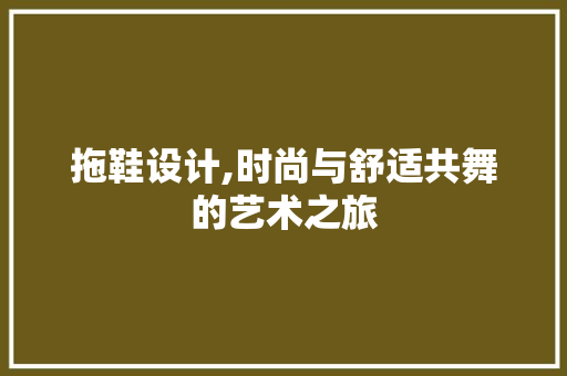 拖鞋设计,时尚与舒适共舞的艺术之旅