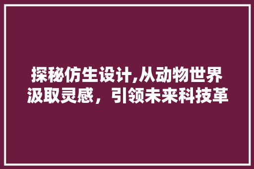 探秘仿生设计,从动物世界汲取灵感，引领未来科技革新 探秘仿生设计,从动物世界汲取灵感，引领未来科技革新 花朵知识