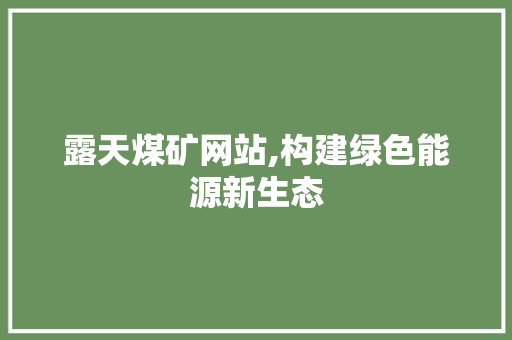 露天煤矿网站,构建绿色能源新生态