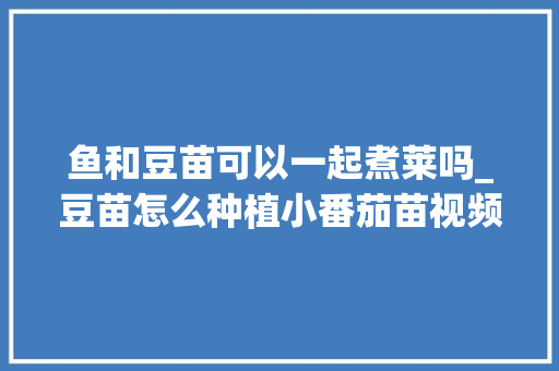 鱼和豆苗可以一起煮莱吗_豆苗怎么种植小番茄苗视频 鱼和豆苗可以一起煮莱吗_豆苗怎么种植小番茄苗视频 番茄种植技巧