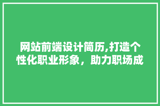 网站前端设计简历,打造个性化职业形象，助力职场成功