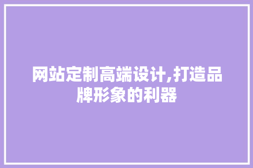 网站定制高端设计,打造品牌形象的利器