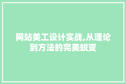 网站美工设计实战,从理论到方法的完美蜕变